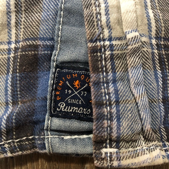 Rumors Original Faded Blue Plaid Button Down Shirt - Picture 11 of 15